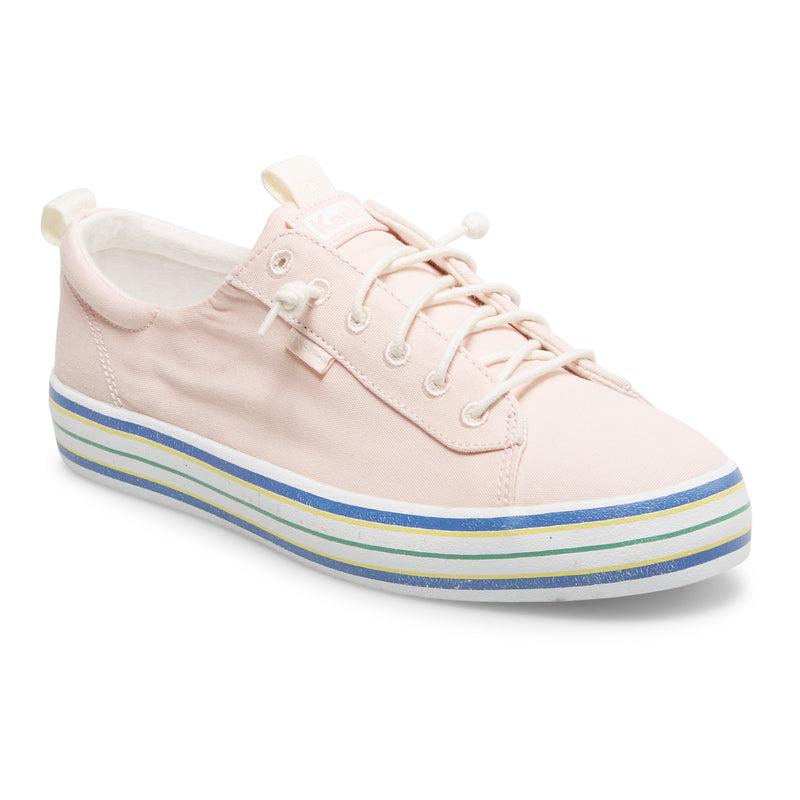 Zapatillas De Lona Keds Kickback Lona Stripe Foxing Mujer Rosas | 34856-CLWI