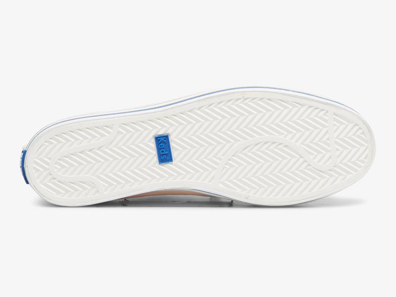 Zapatillas De Lona Keds Kickback Lona Stripe Foxing Mujer Rosas | 34856-CLWI