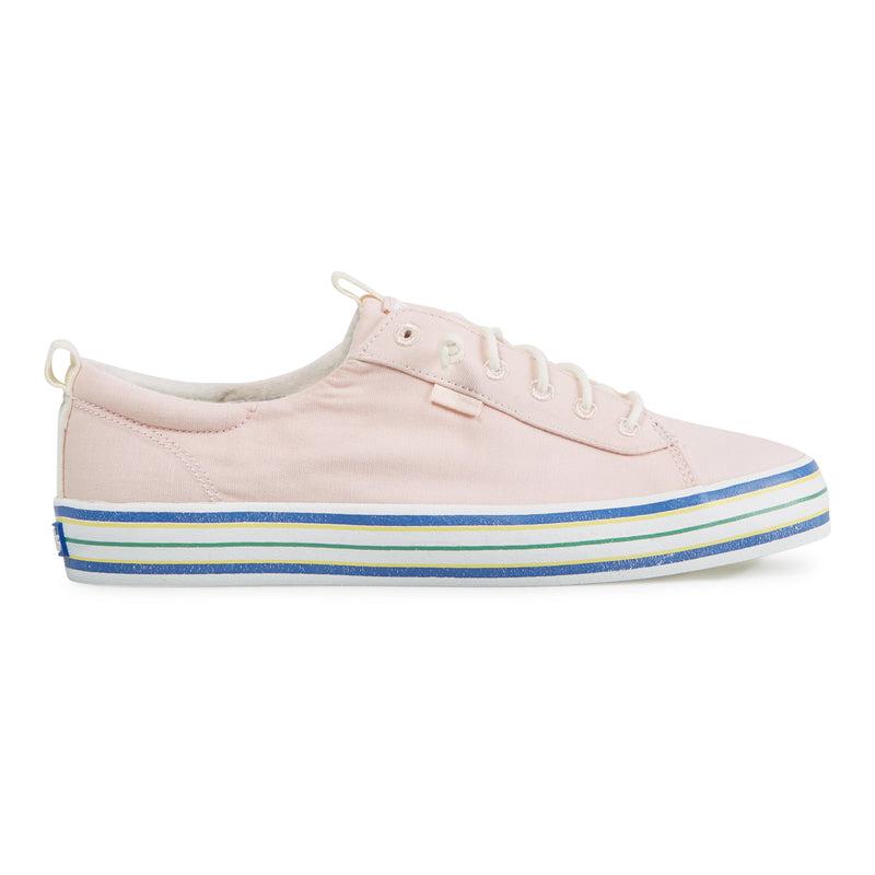 Zapatillas De Lona Keds Kickback Lona Stripe Foxing Mujer Rosas | 34856-CLWI